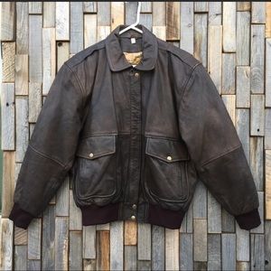 Men’s Leather Bomber Jacket